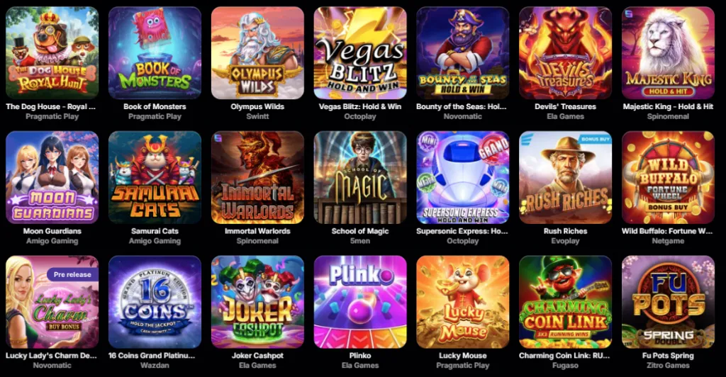Diverse Game Selection at NV Casino